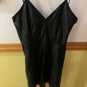 Black Faux Leather Dress